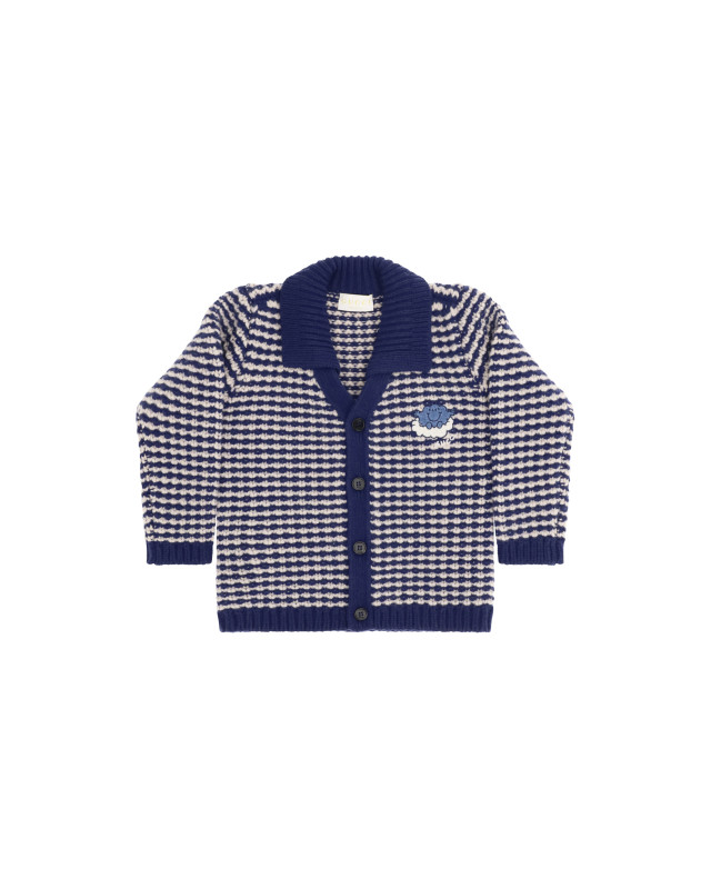 Striped wool Cardigan with Mr. Happy for Boy