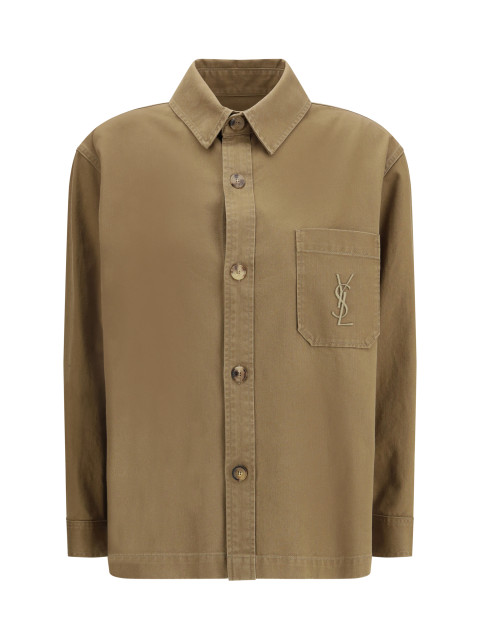 Cassandre Overshirt in cotton and linen gabardine