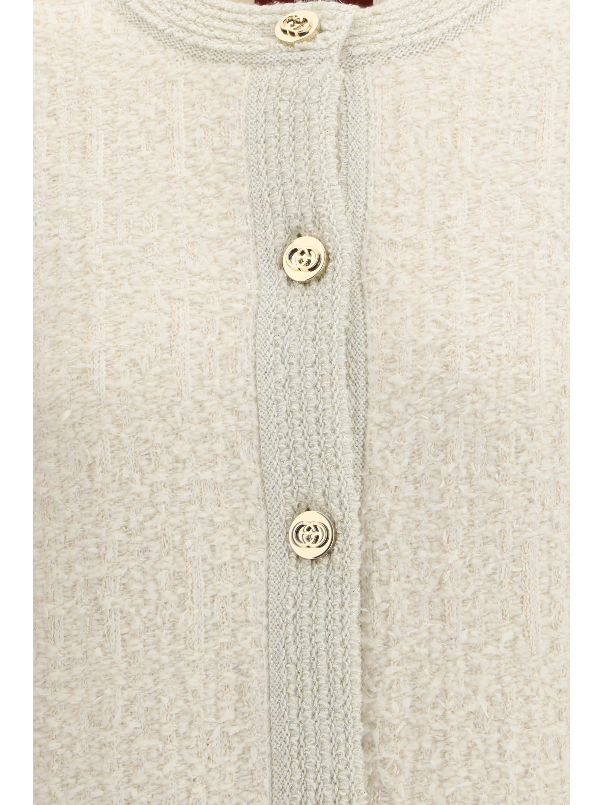 Bouclé lamé wool Cardigan