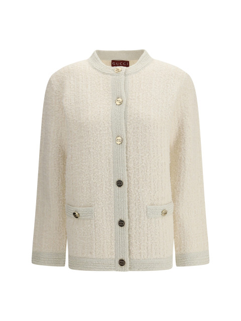 Bouclé lamé wool Cardigan