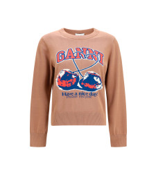 Cherry-print cotton Sweater