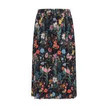 Flora printed silk midi Skirt