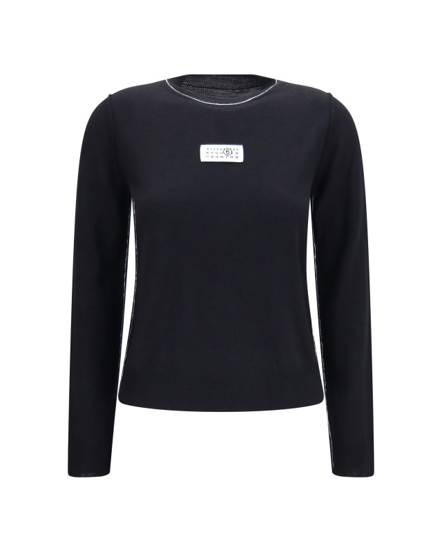 Wool-blend T-shirt with contrast details