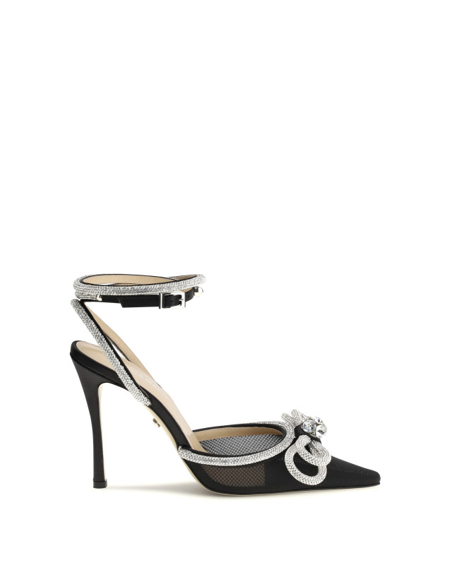 Double bow satin Pumps