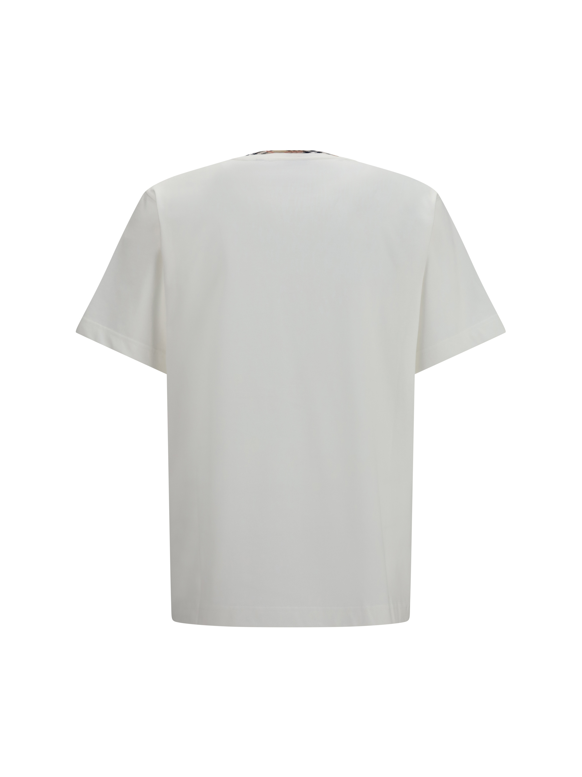 Cotton T-shirt with Check Trims