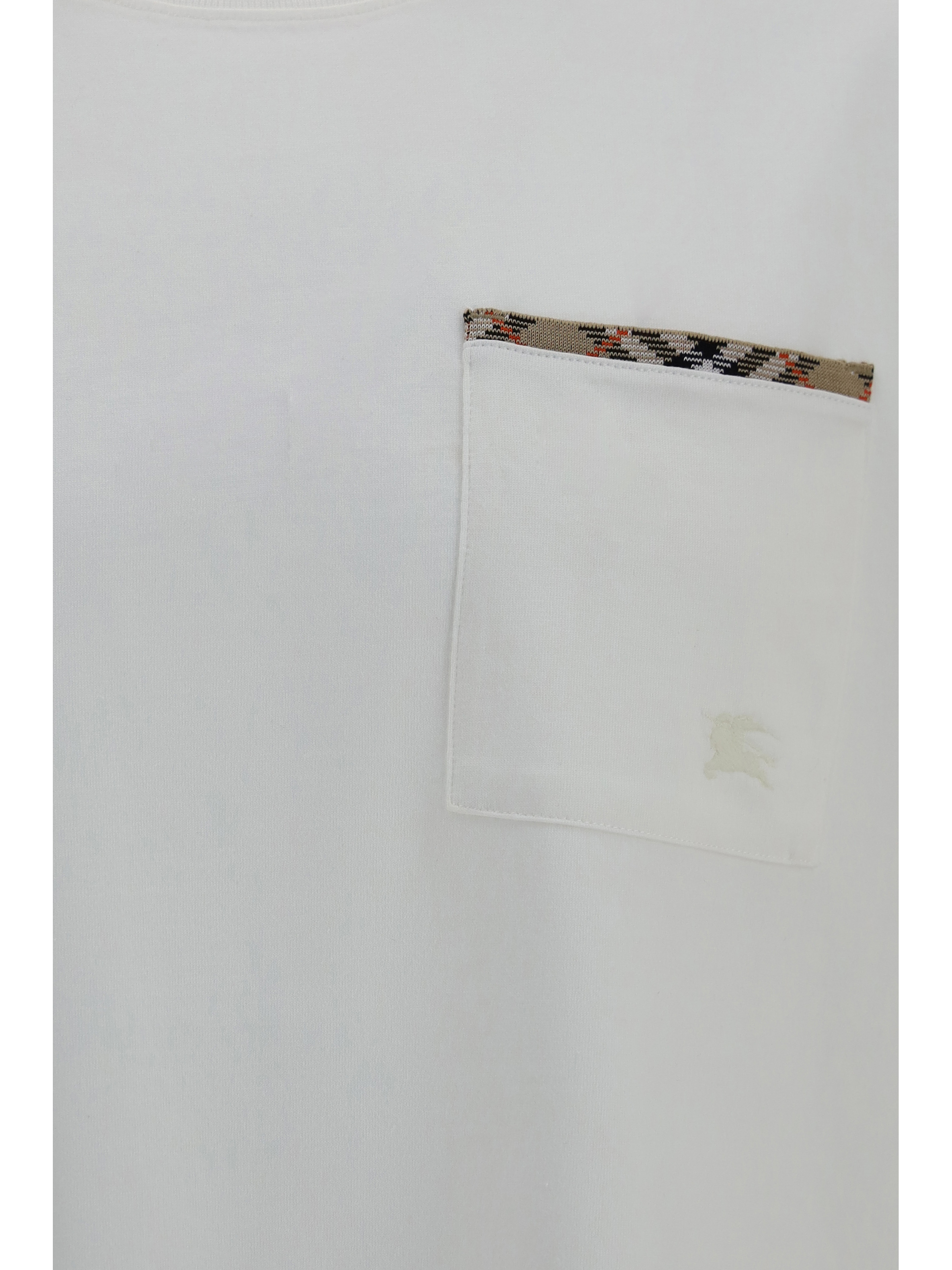 Cotton T-shirt with Check Trims