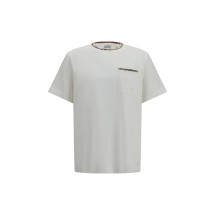 Cotton T-shirt with Check Trims