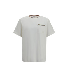 Cotton T-shirt with Check Trims