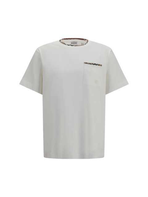 Cotton T-shirt with Check Trims