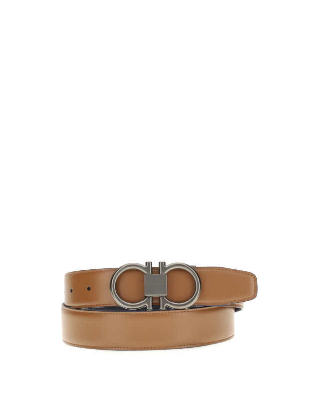 Reversible leather Gancini Belt