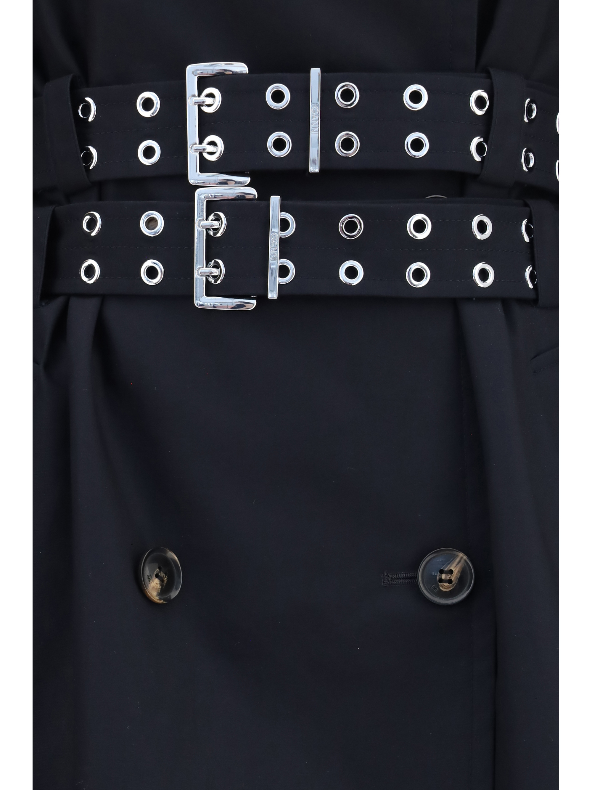 Double-breasted cotton Trench Coat with double belt