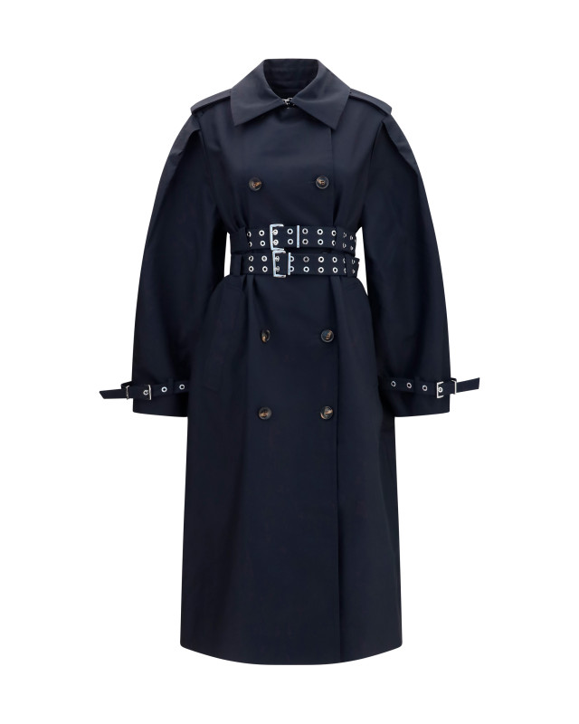 Double-breasted cotton Trench Coat with double belt