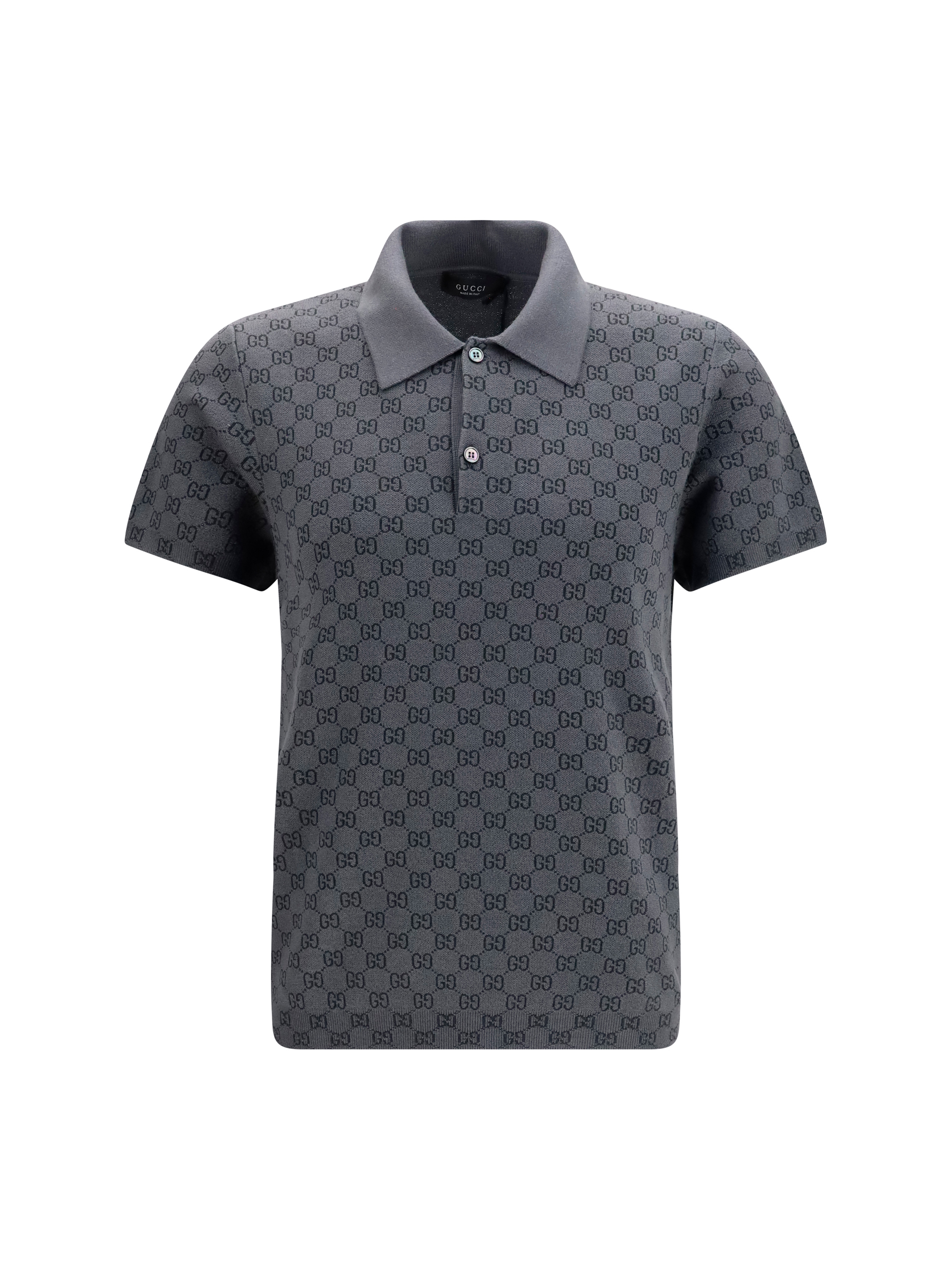 GG jacquard wool and silk Polo Shirt
