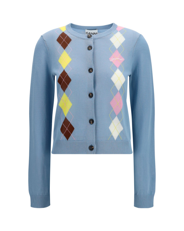 Diamond-pattern Cardigan