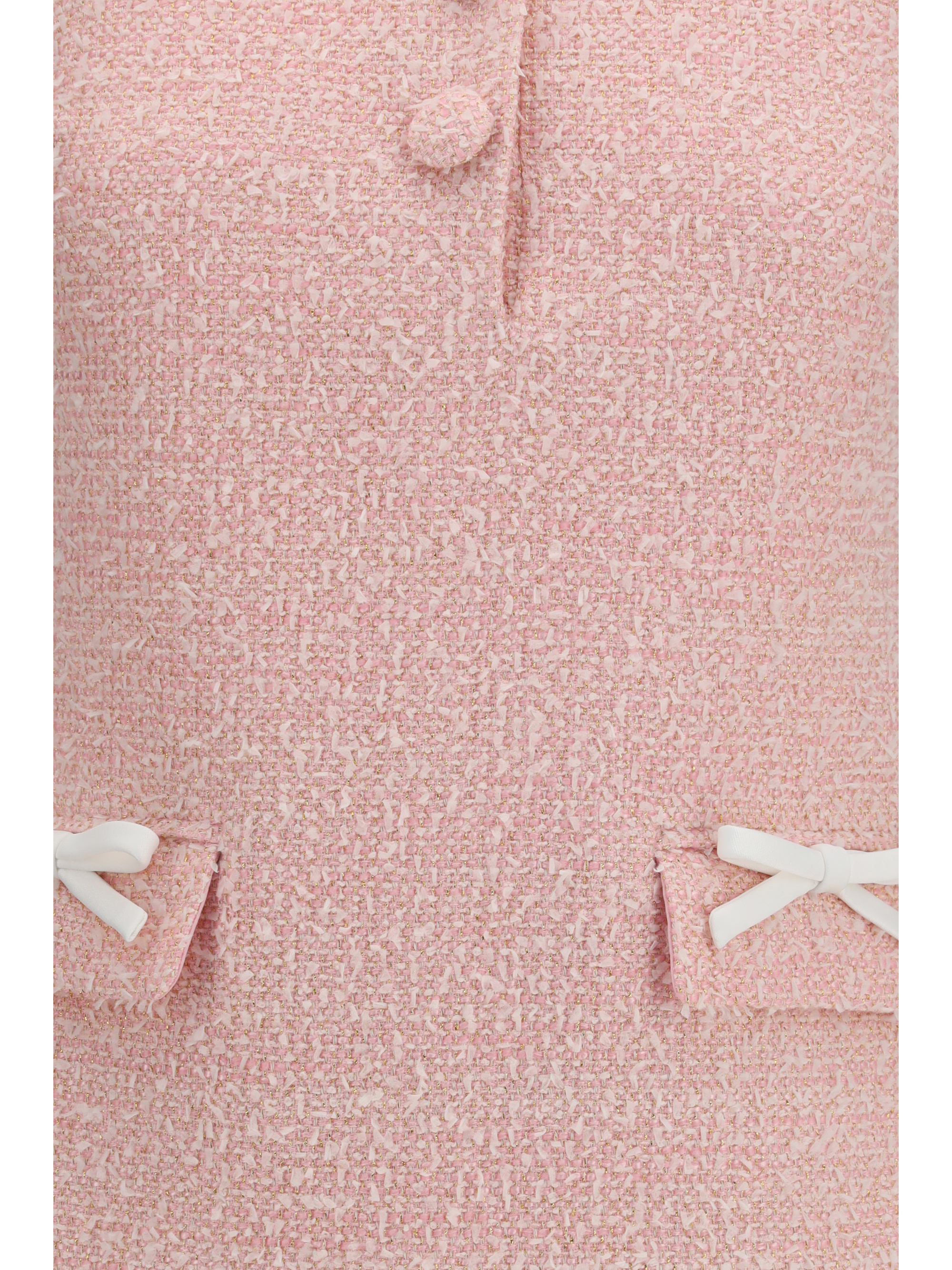Bouclé mini Dress with lace collar