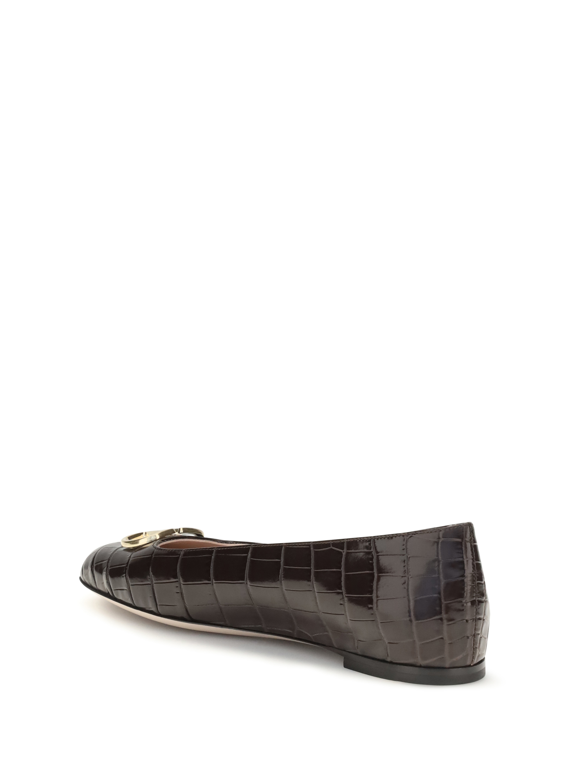 VLogo Signature croc-effect Ballerinas