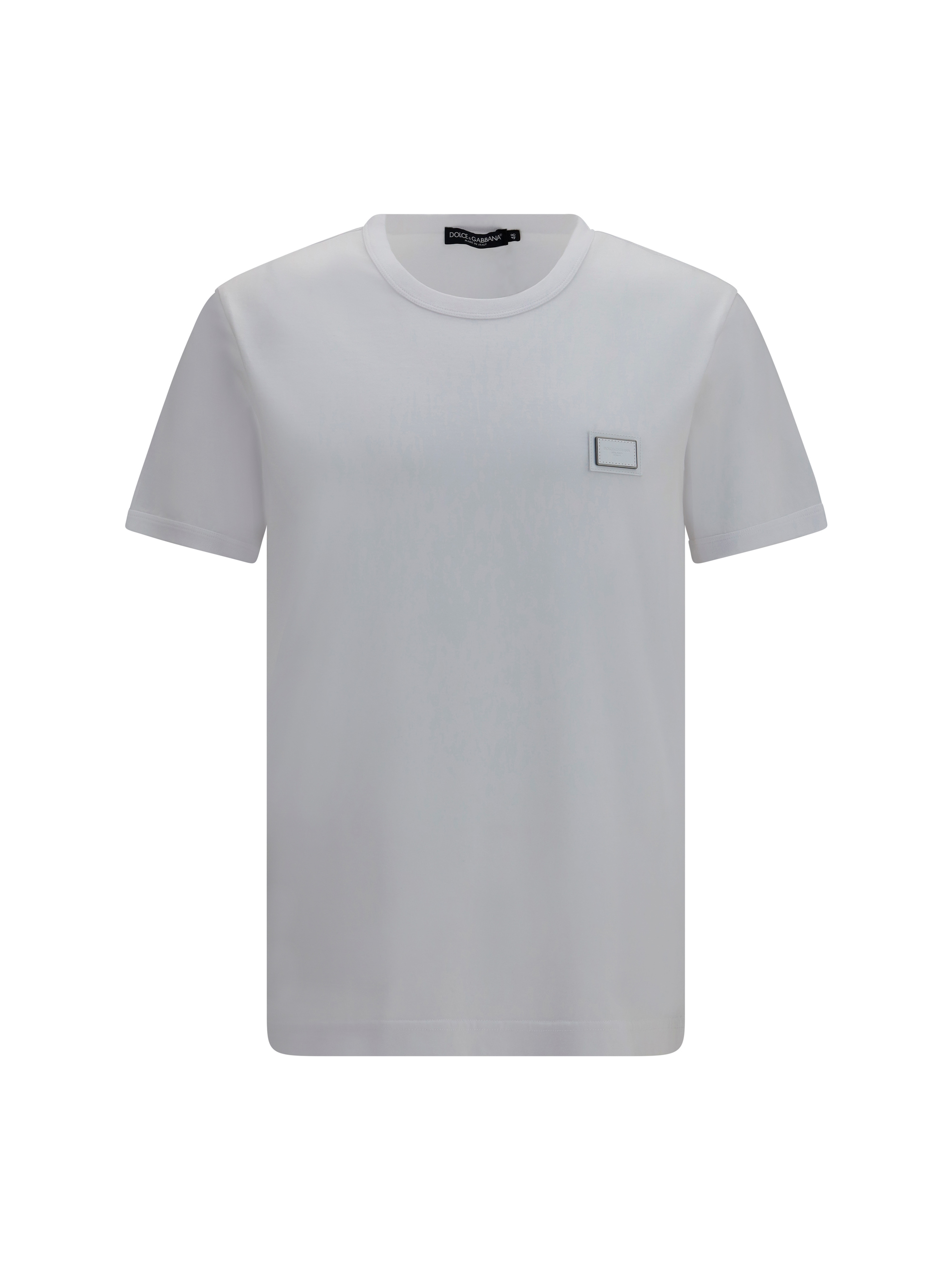 Cotton T-shirt with logo plaque