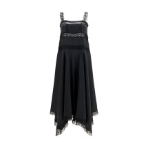 Silk maxi Dress with lace details