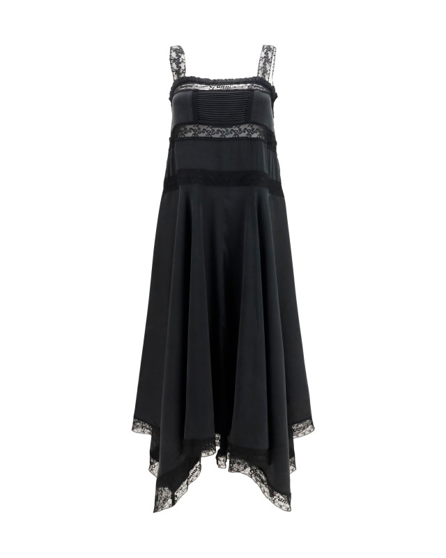 Silk maxi Dress with lace details