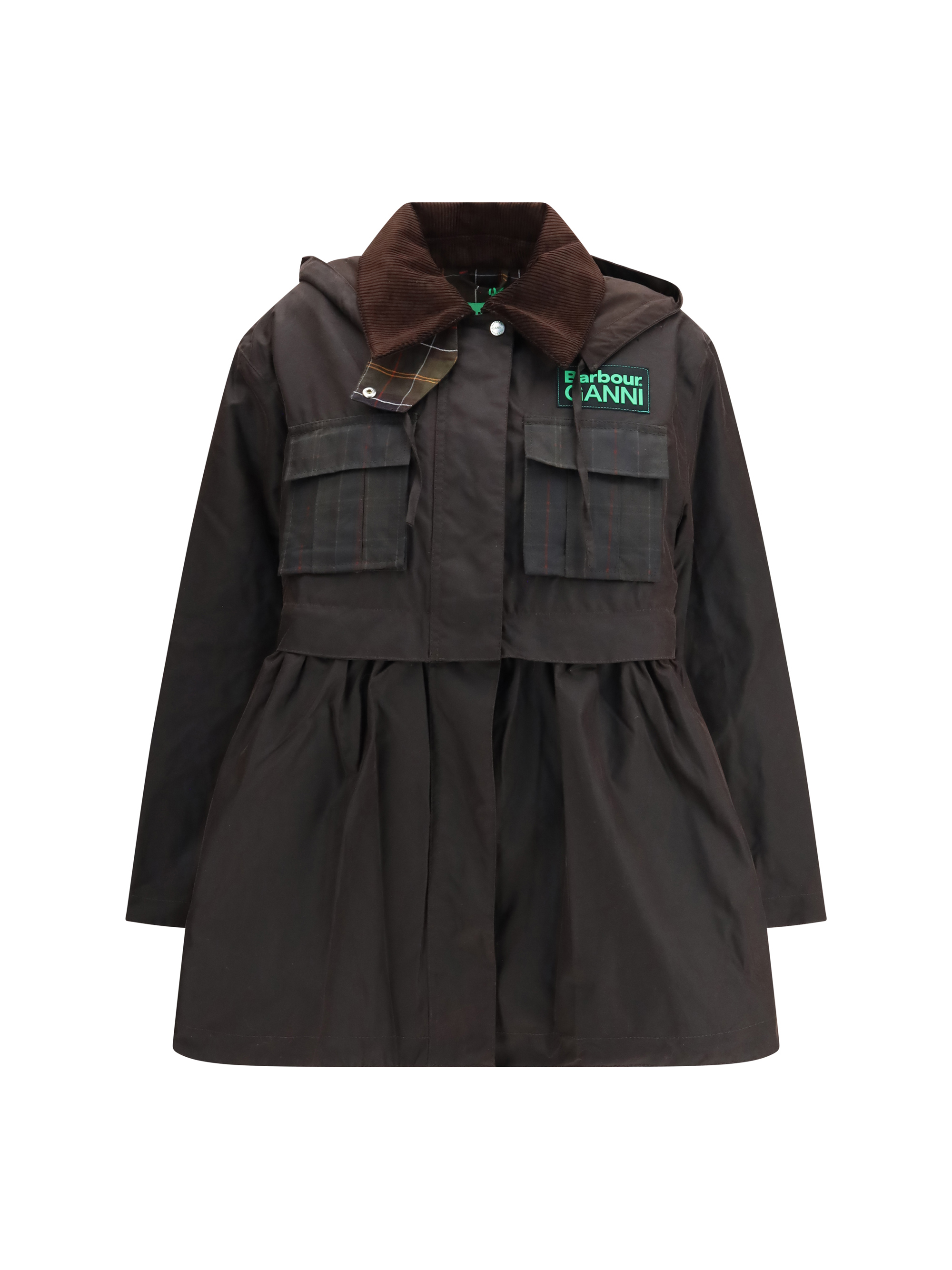 Waxed peplum Jacket by Barbour x GANNI
