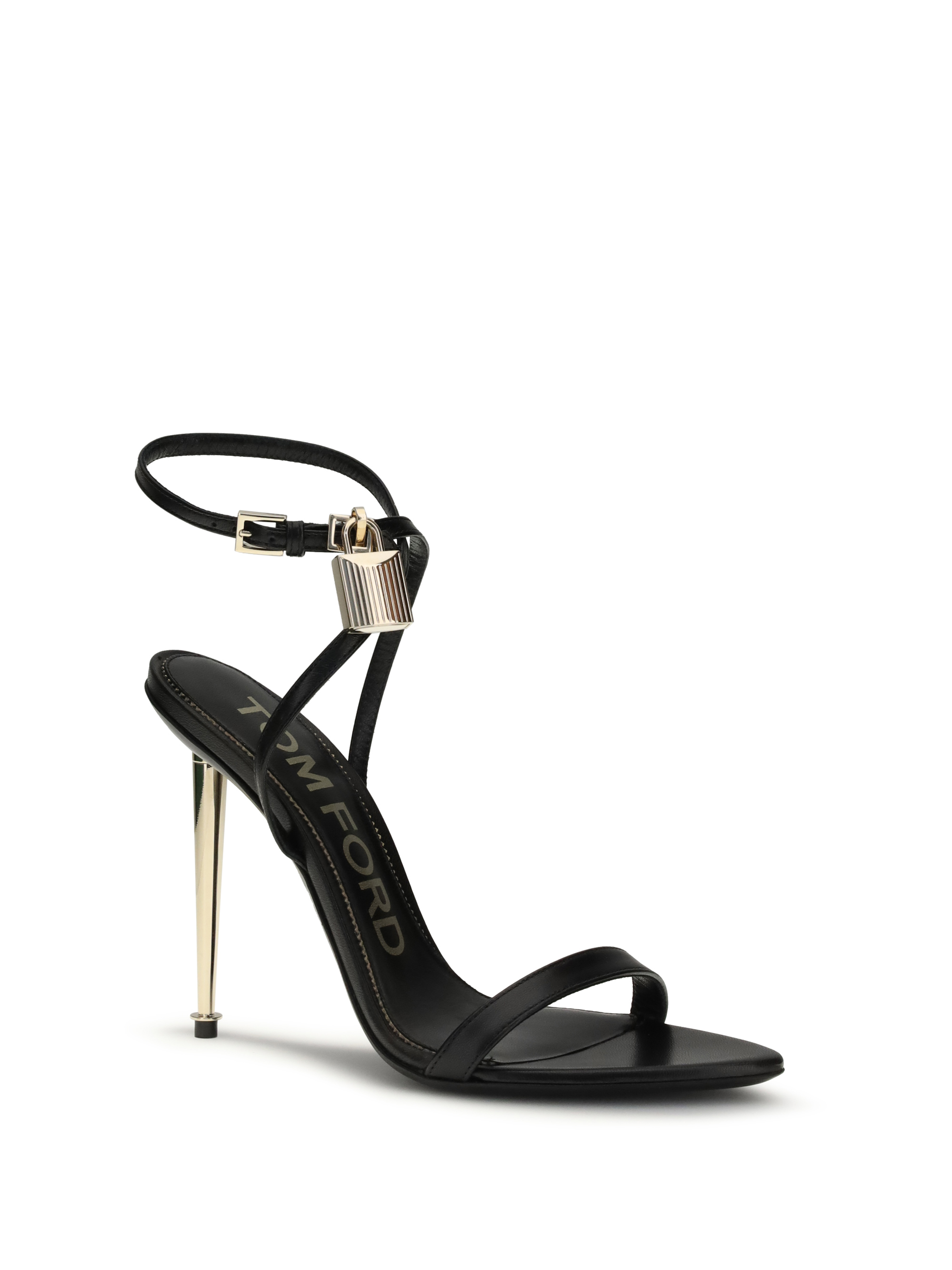 Padlock Pointy Naked heeled Sandals
