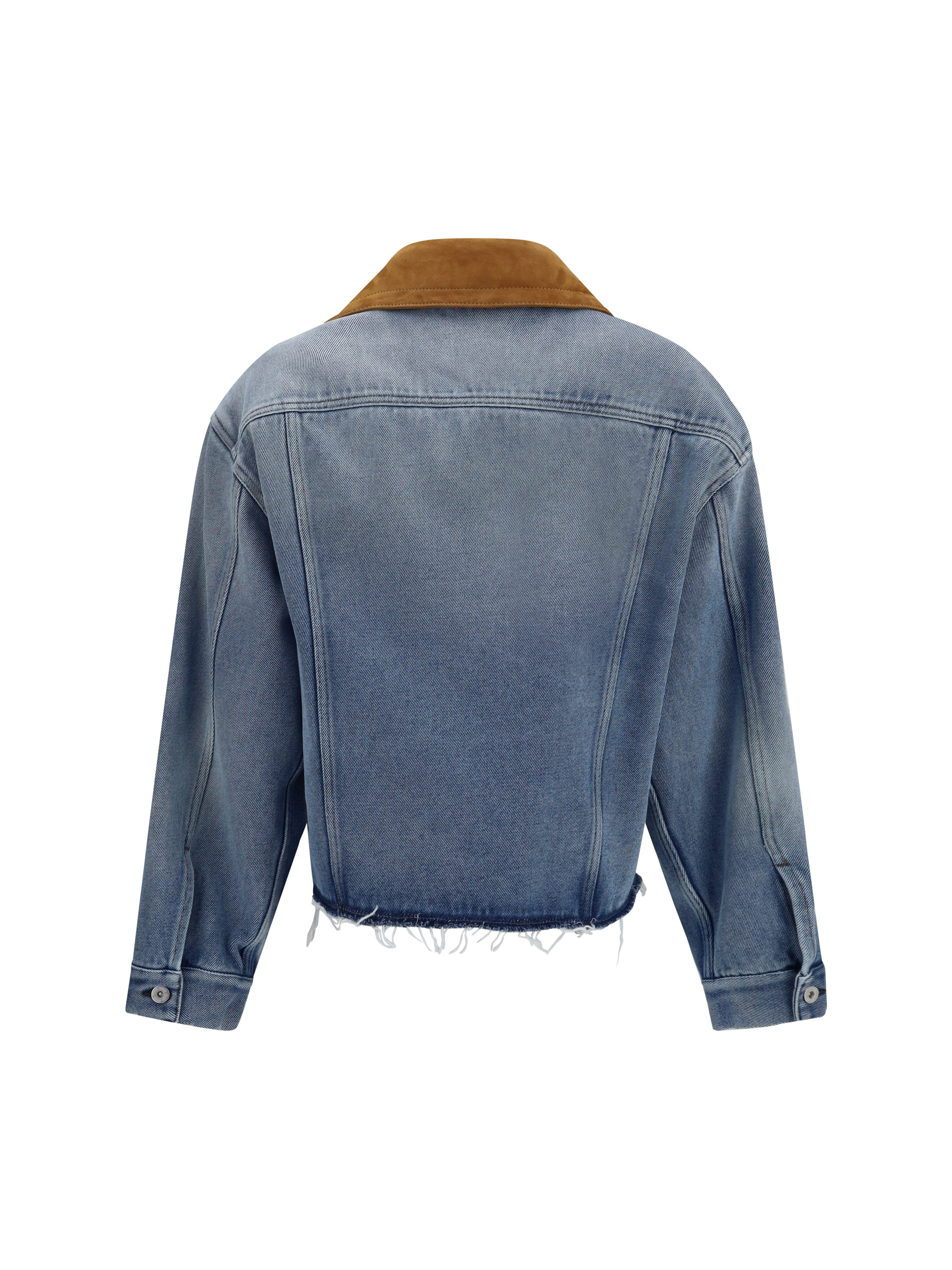 Washed denim and suede Jacket