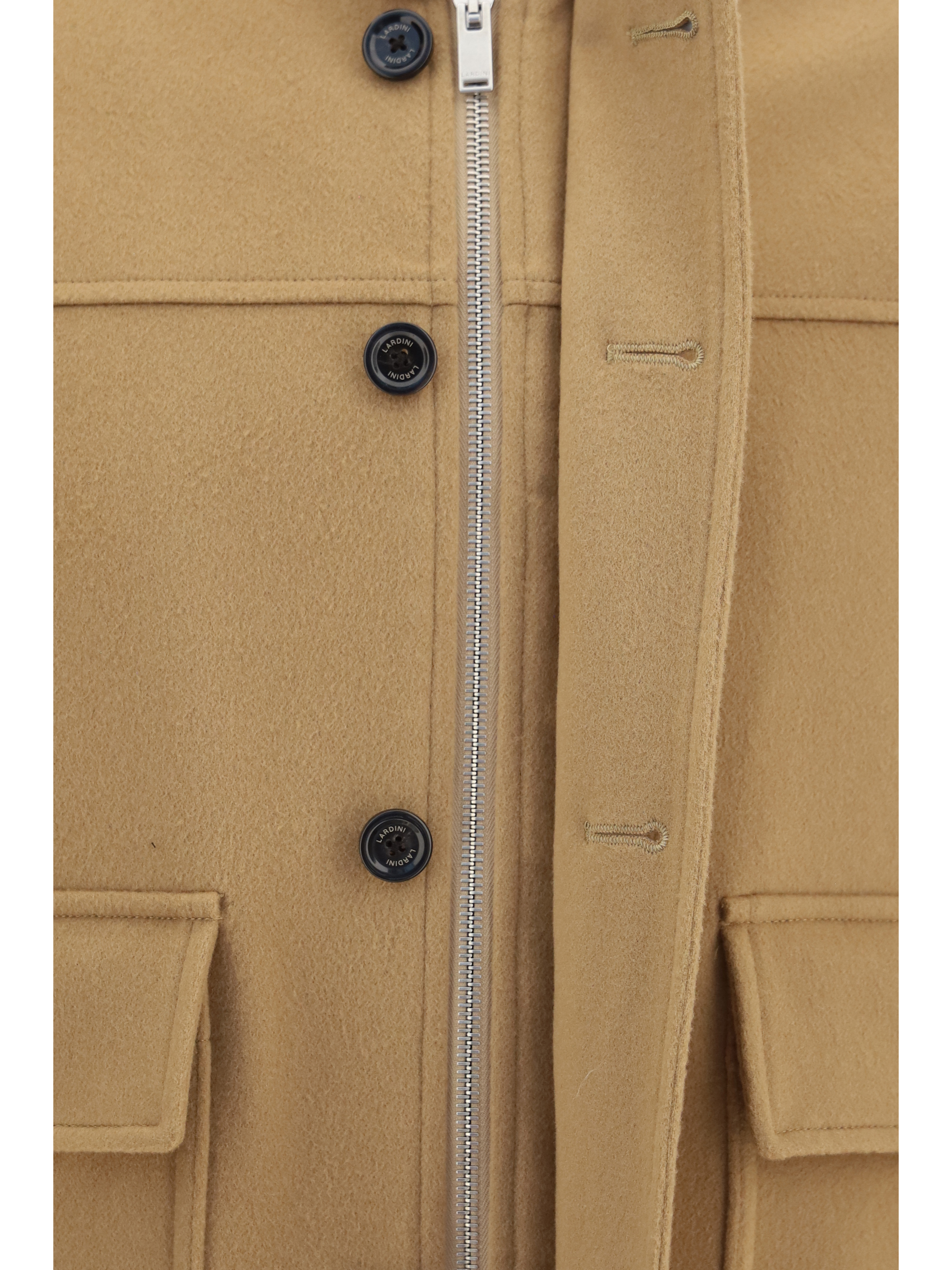 Buttoned Jacket with ribbed trims