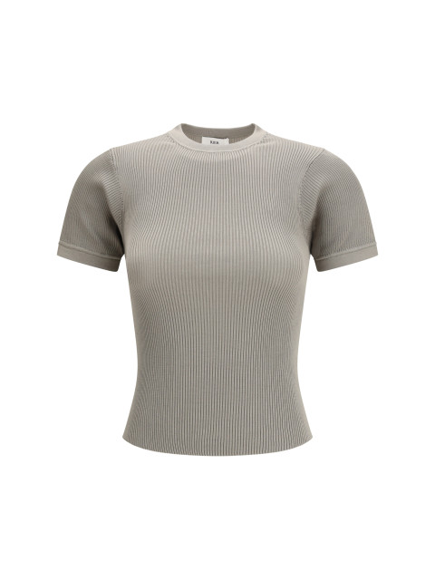 Short-sleeve ribbed T-shirt