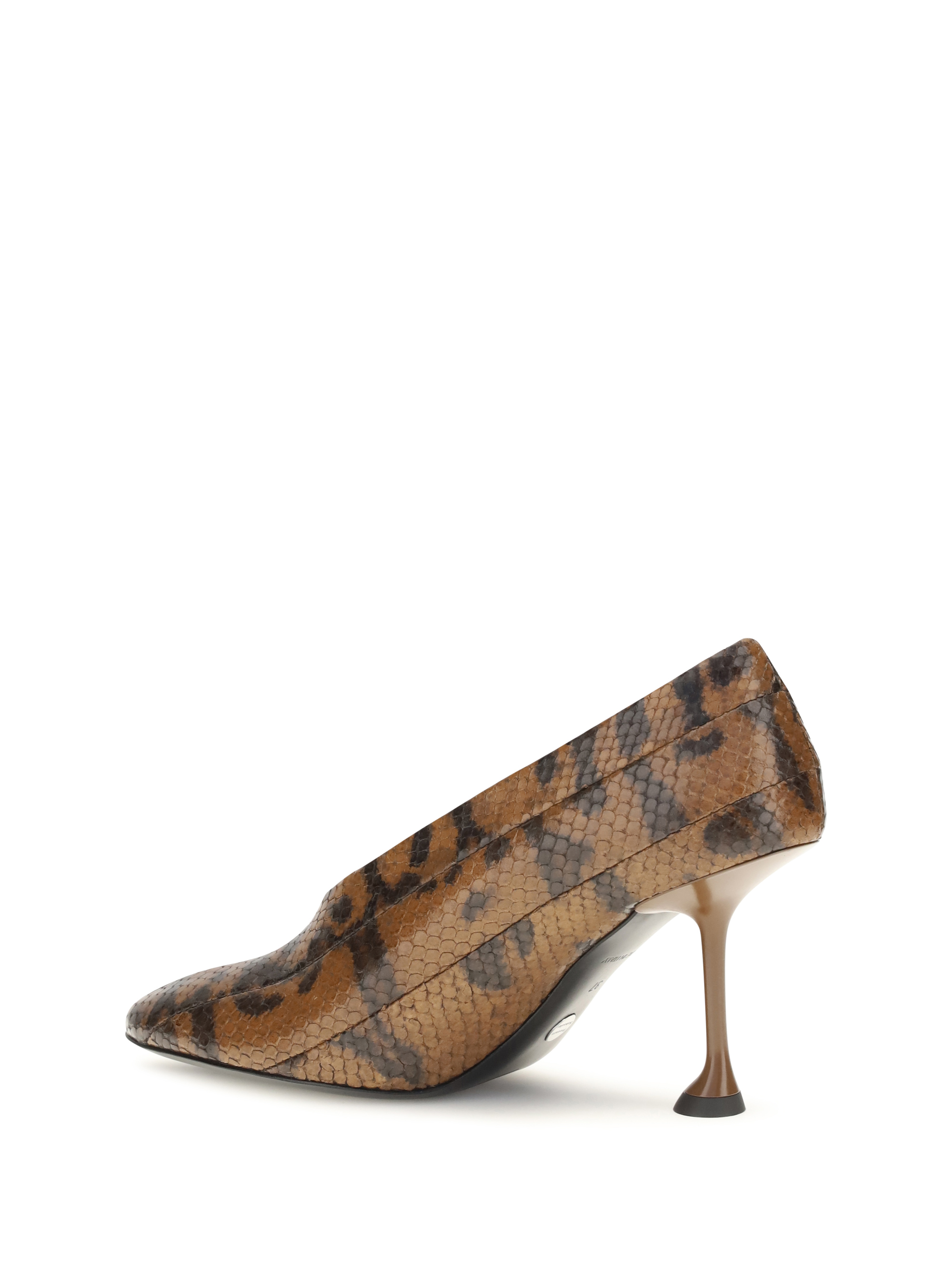Tee Pieced python-print Pumps