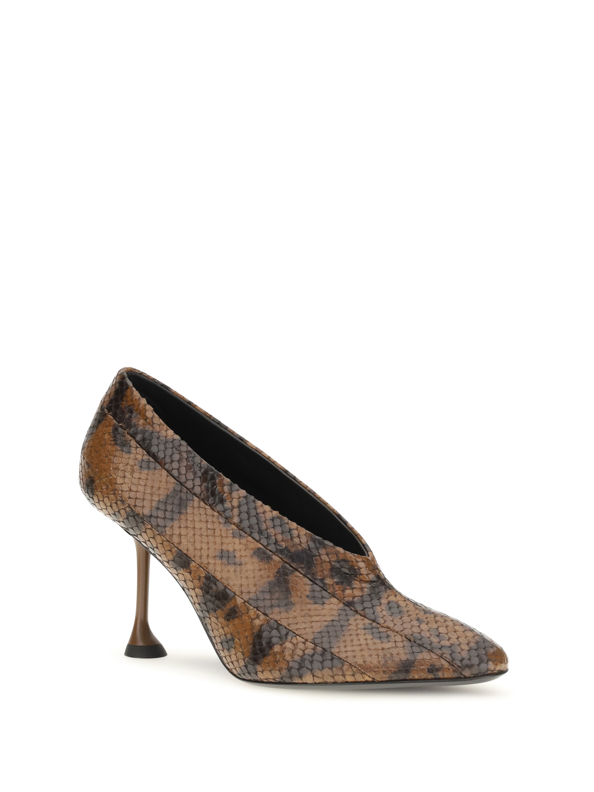 Tee Pieced python-print Pumps
