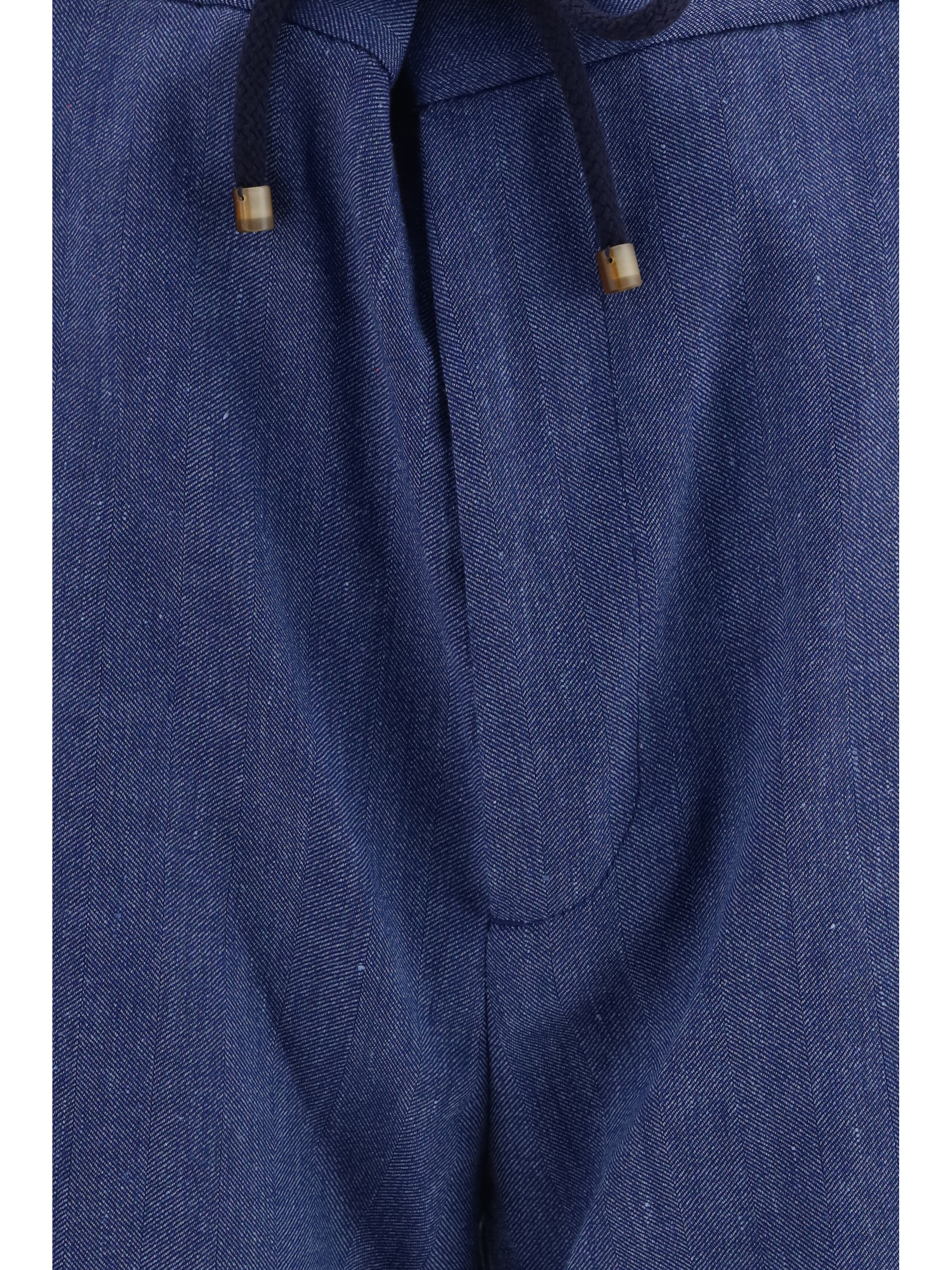 Linen and virgin wool chevron Bermuda Shorts
