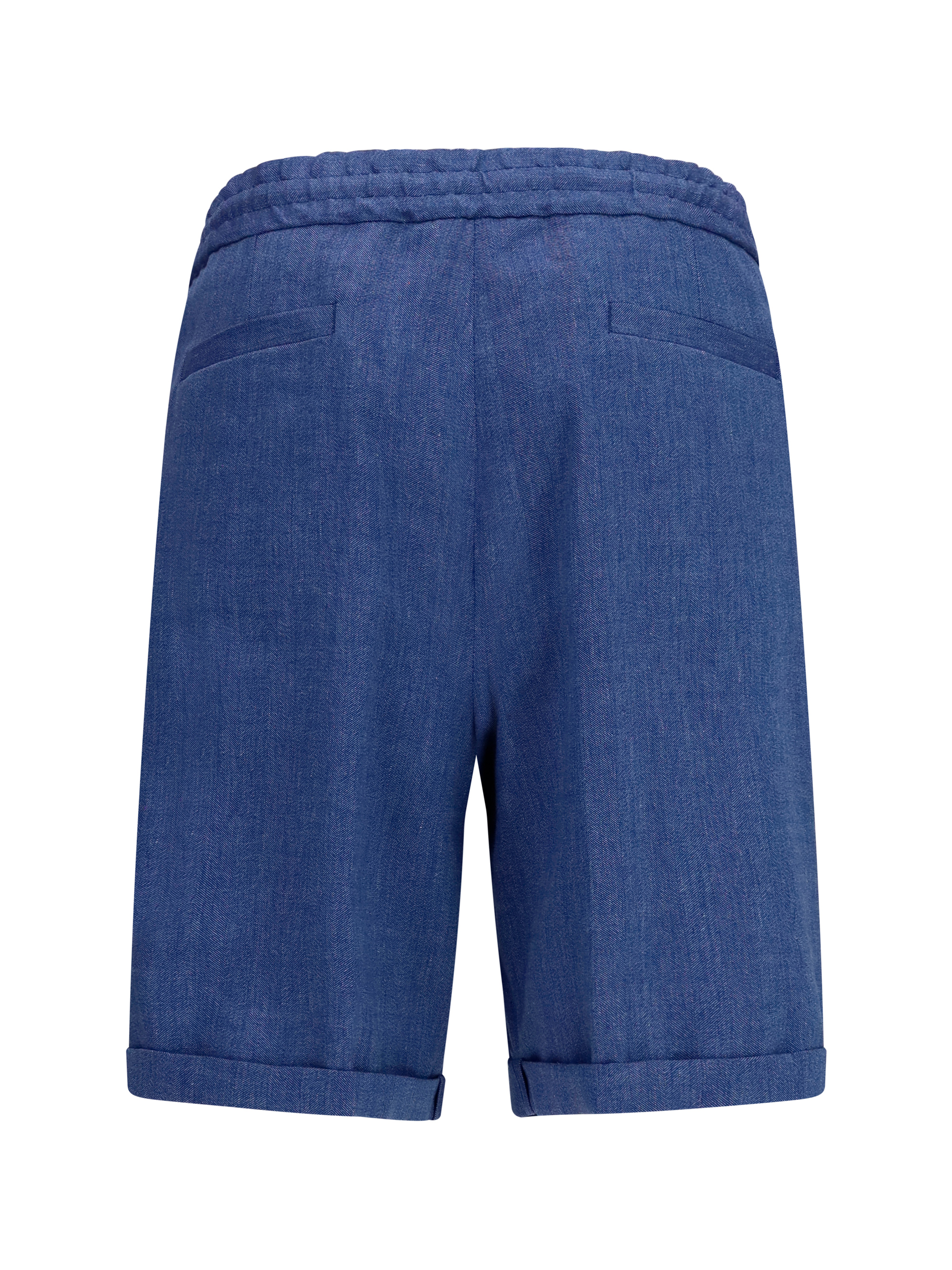 Linen and virgin wool chevron Bermuda Shorts