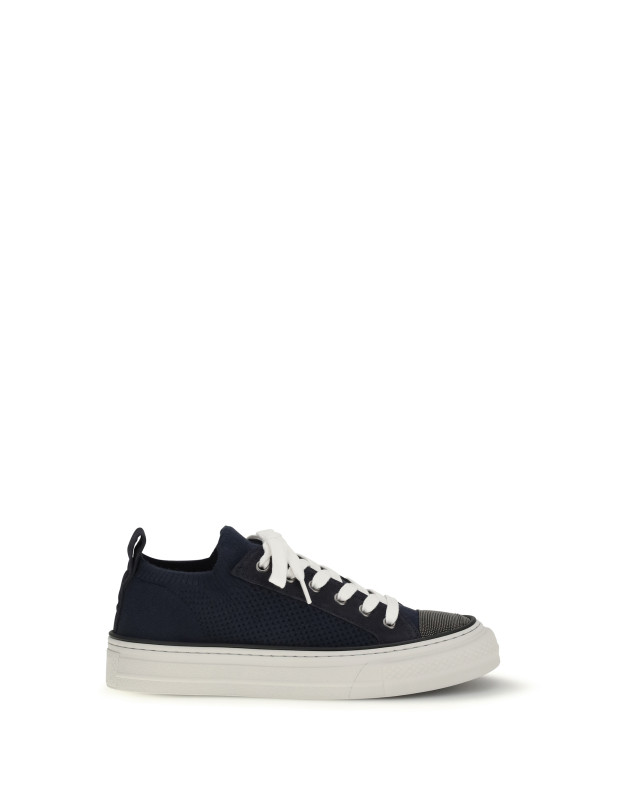 Cotton knit and suede Sneakers