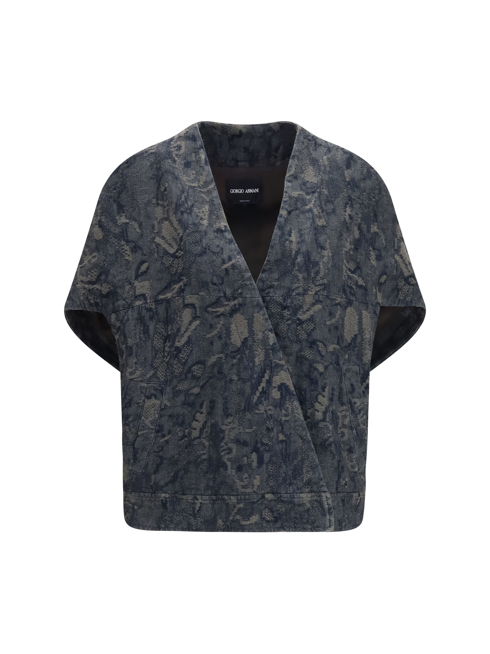 Jacket in oversized floral jacquard denim