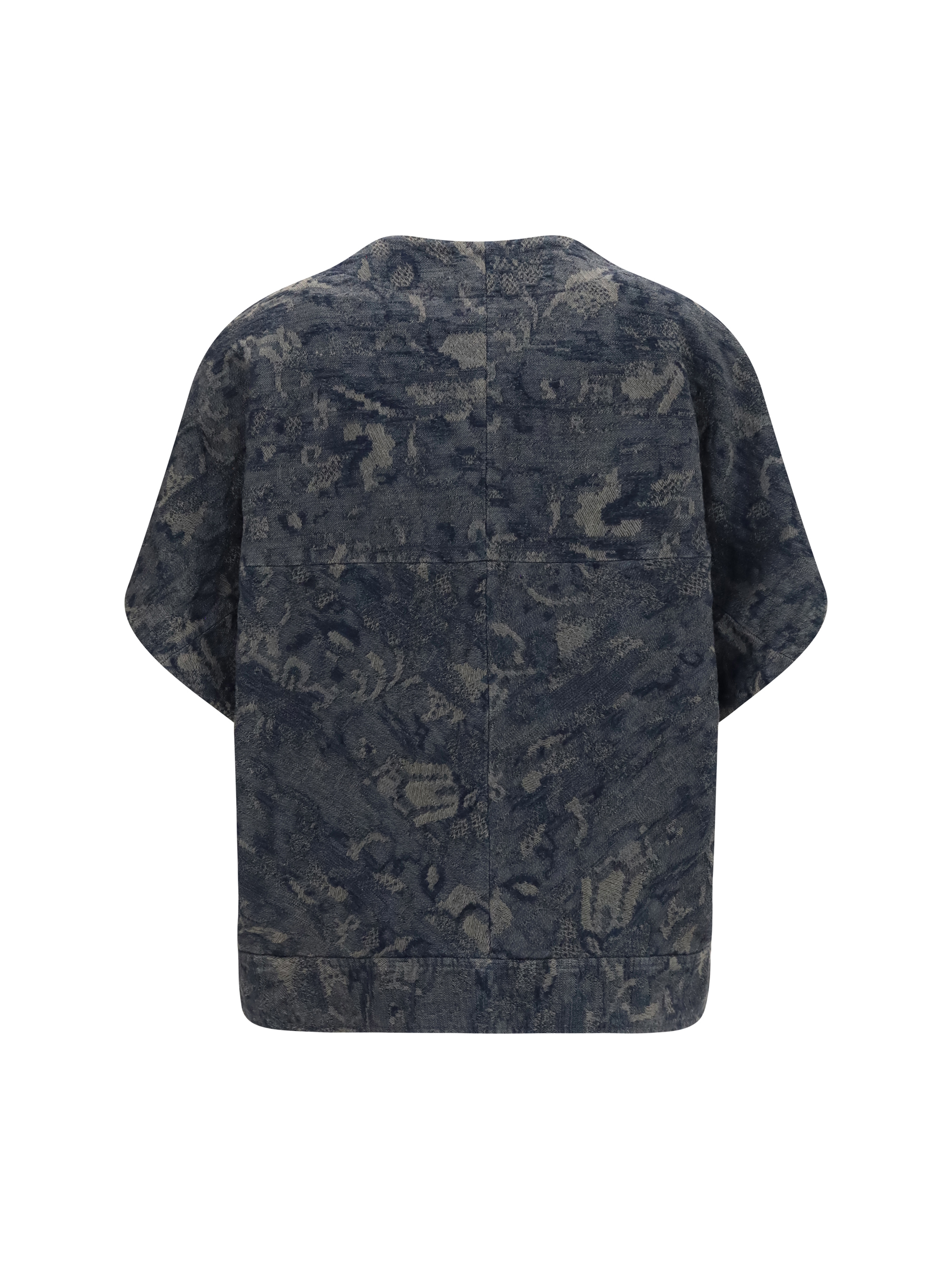 Jacket in oversized floral jacquard denim