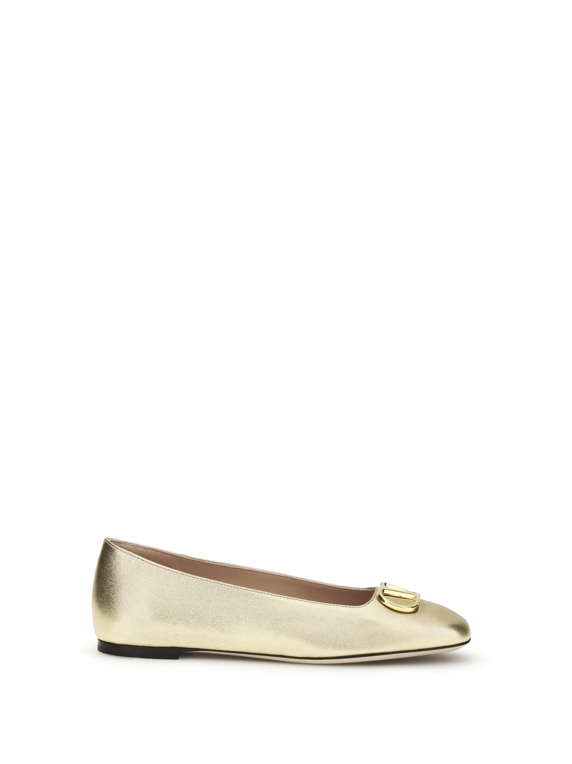 VLogo Signature laminated nappa Ballerinas