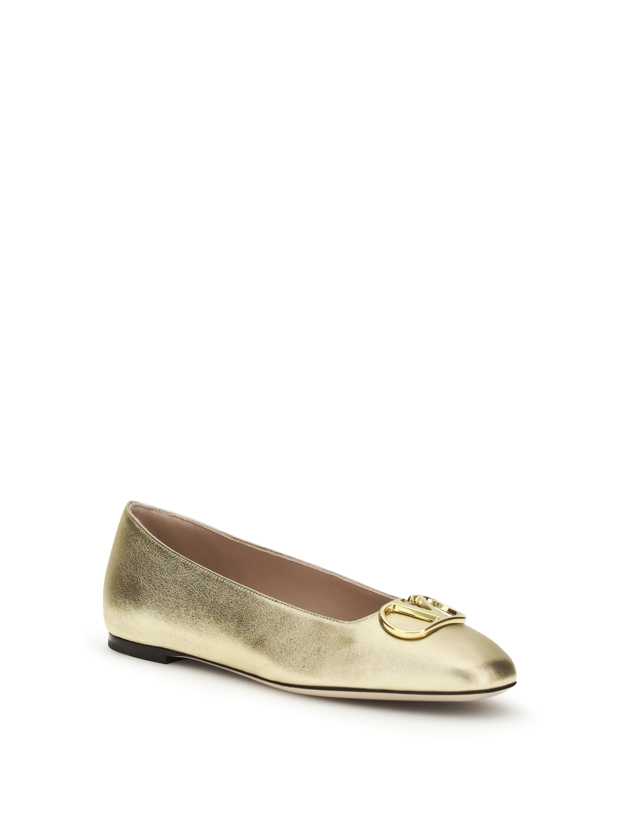 VLogo Signature laminated nappa Ballerinas
