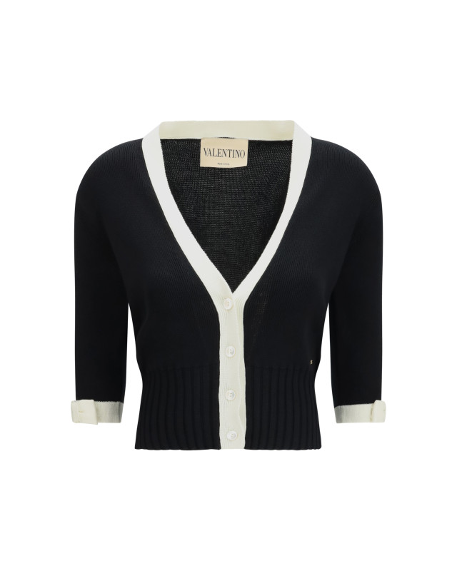 Bicolor v-neck Cardigan