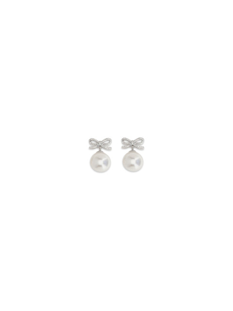 Crystal bow Earrings with pearl