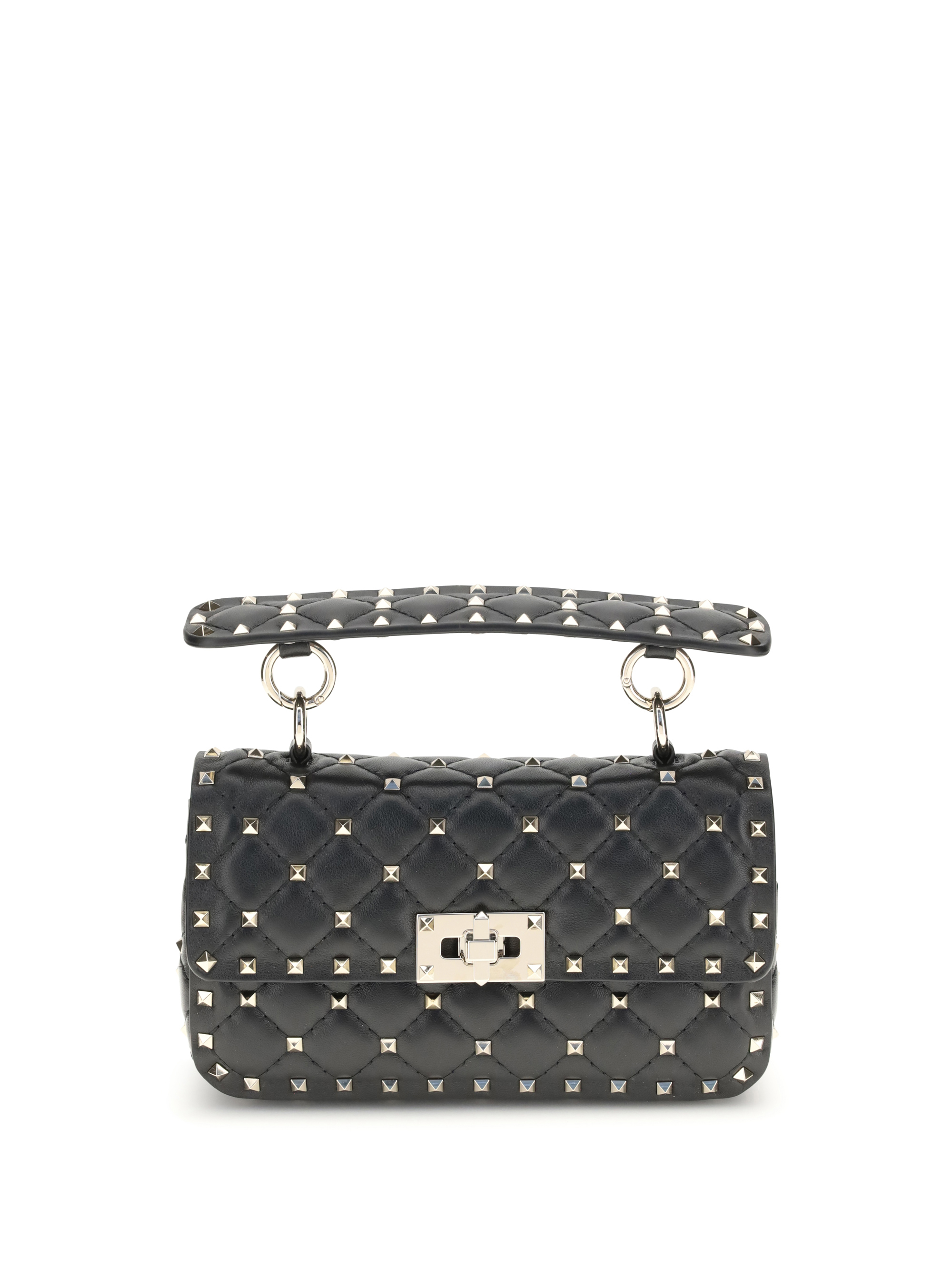Rockstud Spike mini Top Handle Bag in nappa