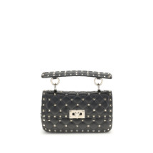 Rockstud Spike mini Top Handle Bag in nappa
