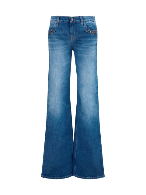 Stretch cotton Jeans with Horsebit