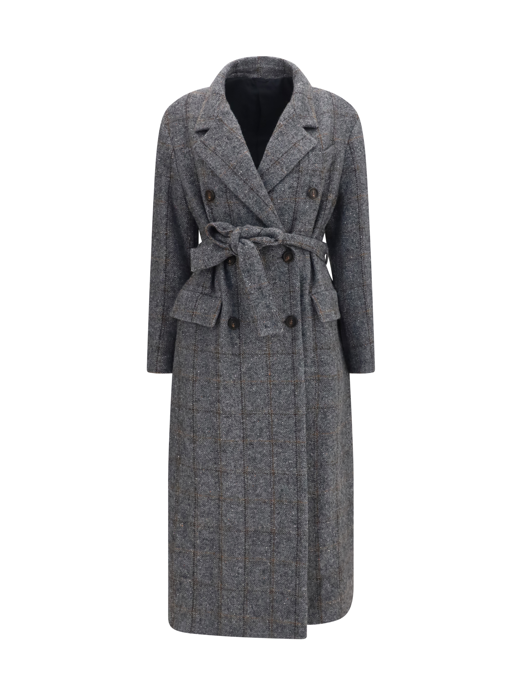 Long alpaca-blend Coat with belt