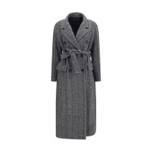 Long alpaca-blend Coat with belt