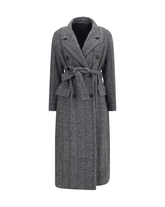 Long alpaca-blend Coat with belt