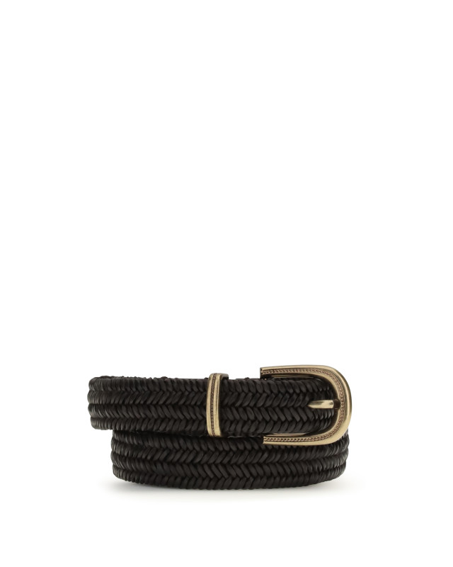 Braided stretch leather Belt