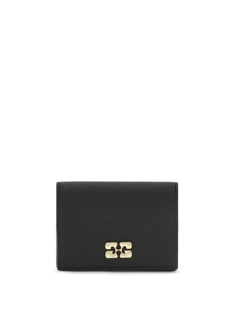 Ganni Bou Card Holder With Flap Grained