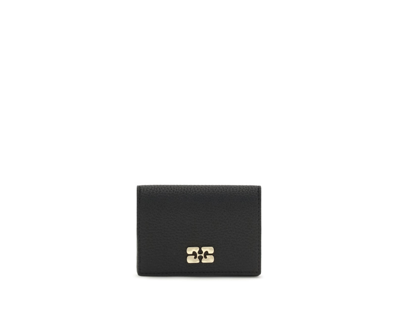 Ganni Bou Card Holder With Flap Grained