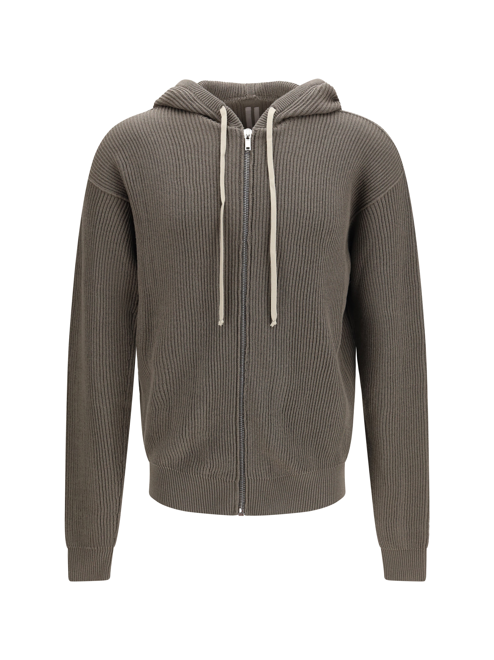 Ribbed virgin wool knit Hoodie