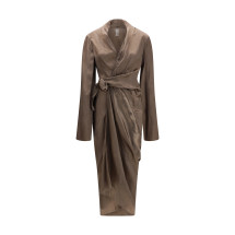 Asymmetric wrap Dress with knot fastening